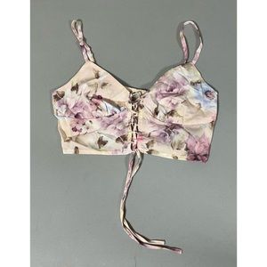 Cider Pink Floral Fairy Boho Tank Crop Top Shirt Blouse Size S 🌷